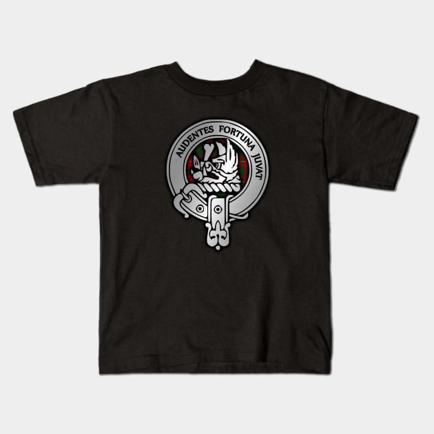 Clan MacKinnon Crest & Tartan Kids T-Shirt by Taylor'd Designs